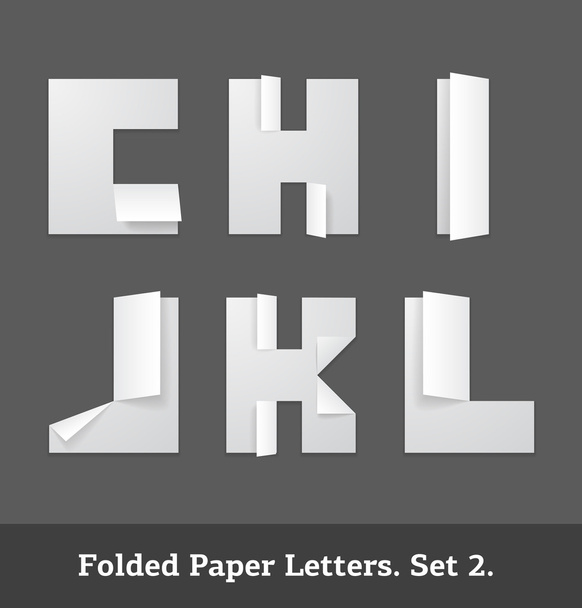 folded paper letters - Vector, Image