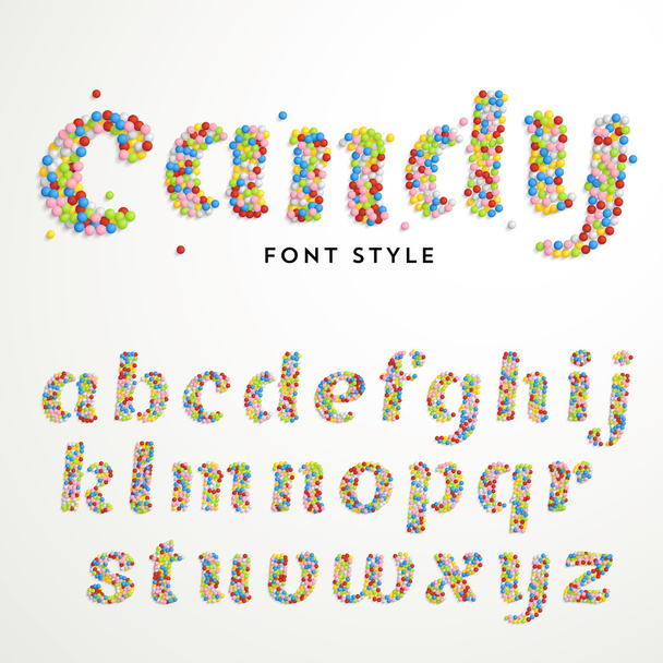 font style made of candy balls - Vector, Image