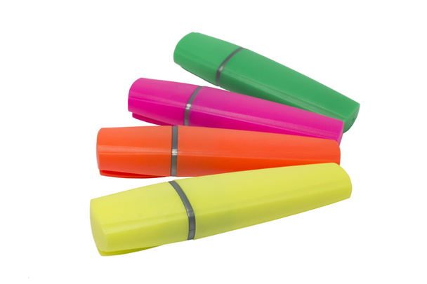 Four highlighters on a white background - Photo, Image