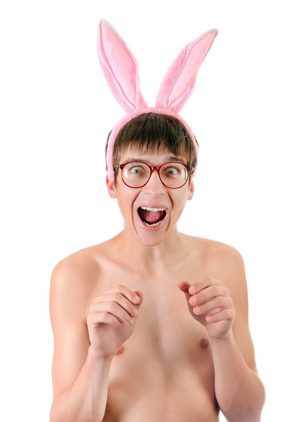 Young Man in Bunny Ears - Foto, Imagem