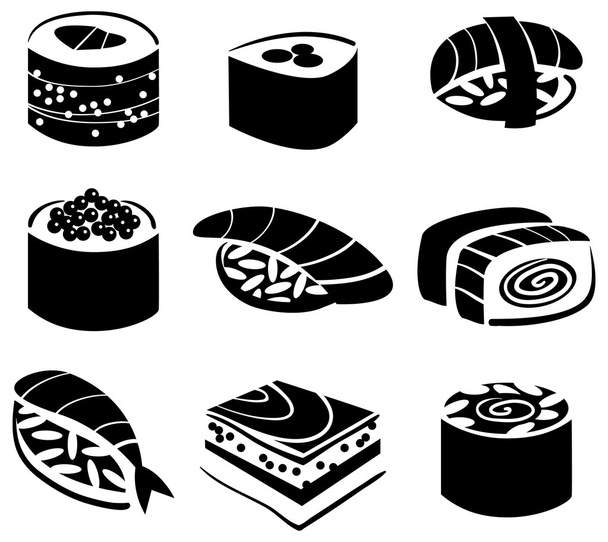 Set of sushi - Vector, Image