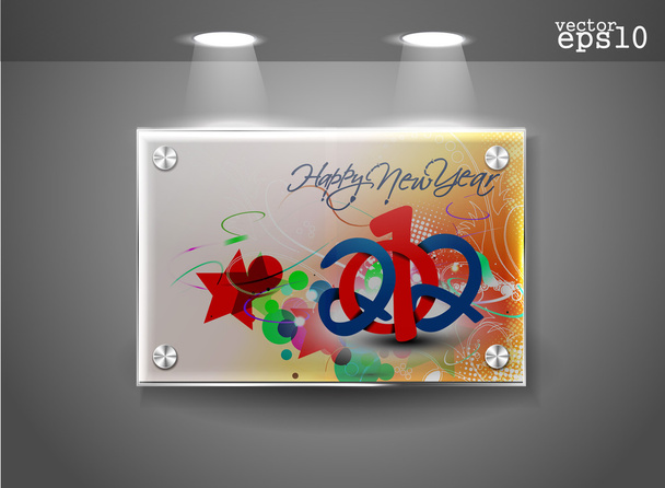 New year 2012 glass frame - Vector, Image