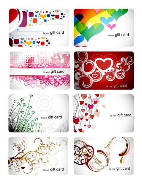 Set of beautiful gift card - Vector, Image