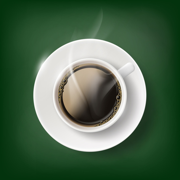 Cup of coffee on green - Vektori, kuva