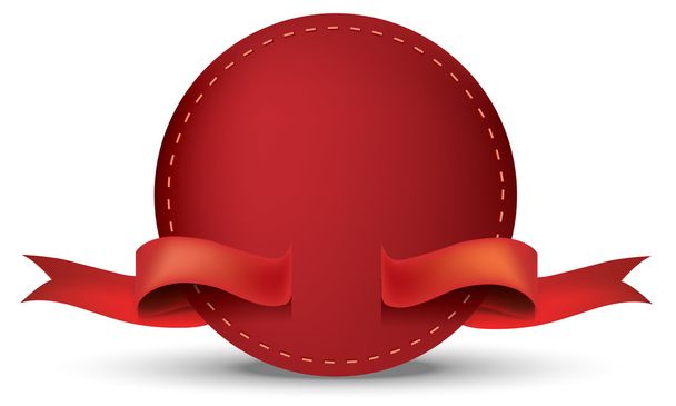 Rode cirkel lint en banner vectorobjecten geïllustreerd - Vector, afbeelding