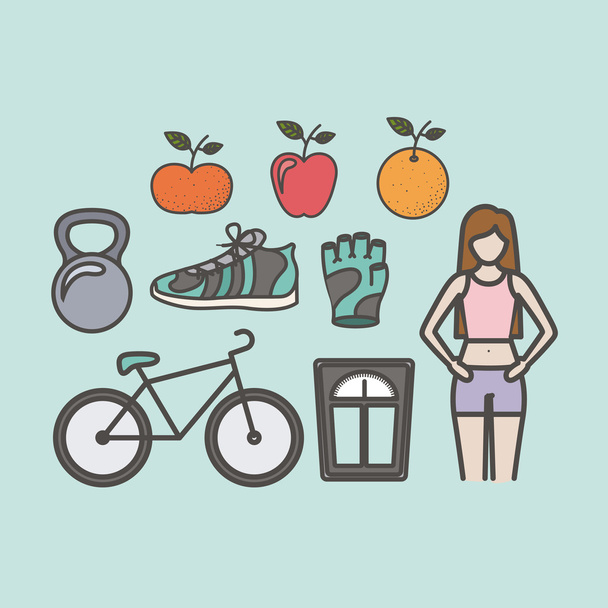 fitness lifestyle design - Vector, Image