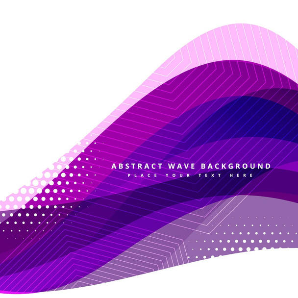 紫色の波線の背景デザイン - ベクター画像