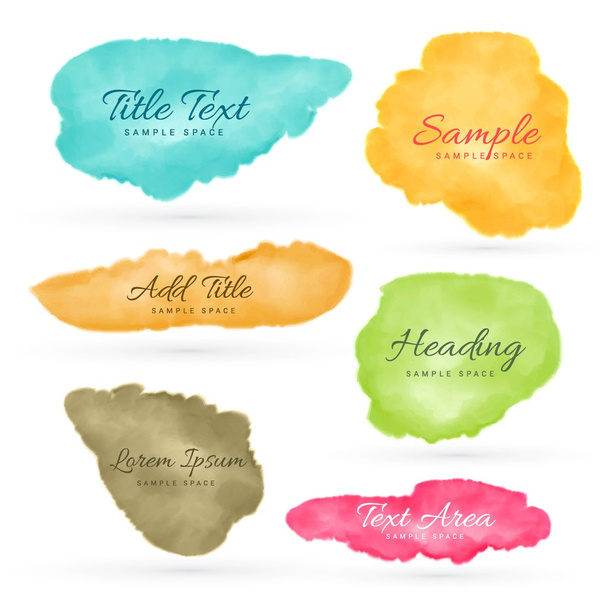 colorful set of watercolor stain - Vector, imagen