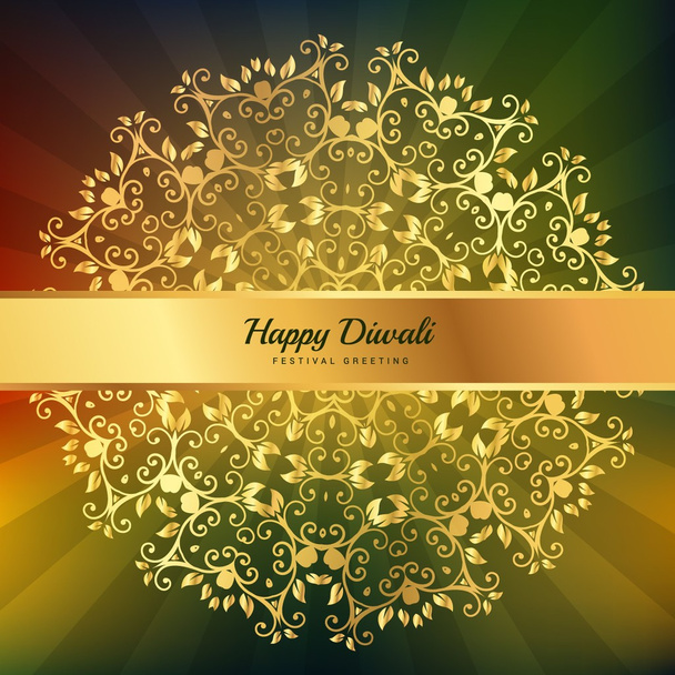 gyönyörű diwali üdvözlés virág díszek, dekoráció design - Vektor, kép