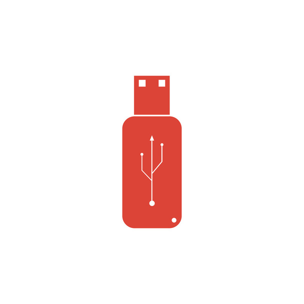 USB-pictogram - vector vlakke knop - Vector, afbeelding