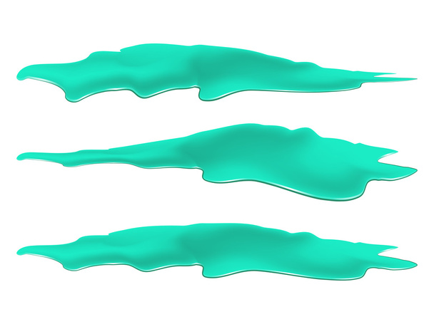 Juego de chorros de agua. Mancha azul, plash, gota. Ilustración vectorial aislada sobre fondo blanco
 - Vector, Imagen