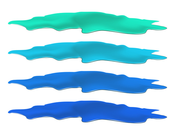 Pudim de conjunto de derramamento de água. Mancha azul, plash, drop. Ilustração vetorial isolada no fundo branco
 - Vetor, Imagem
