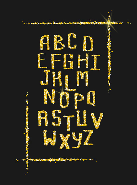 Alphabet paillettes dorées pour les dessins de vacances
 - Vecteur, image
