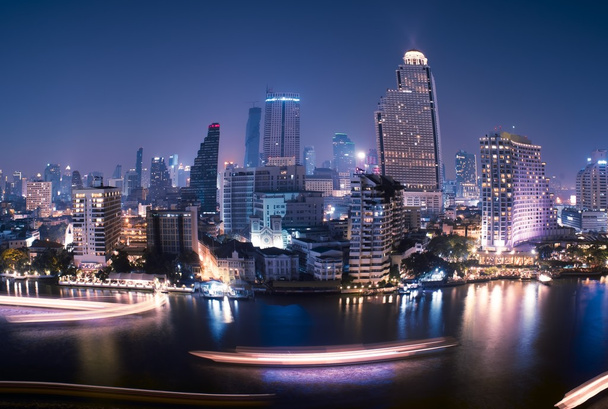 Bangkok Stadt bei Nacht - Foto, Bild