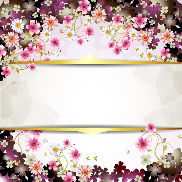Background with flowers - Vector, imagen