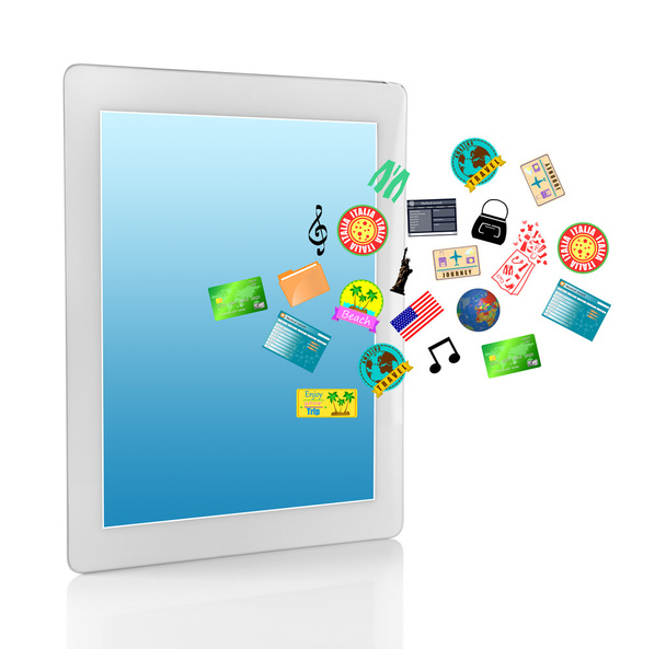 Tablet pc with icons - Foto, Bild