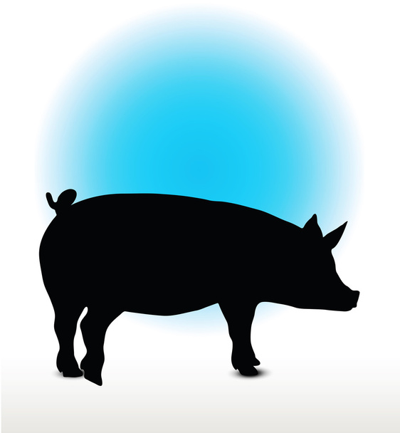 imagem vetorial de silhueta de porco
 - Vetor, Imagem