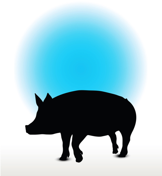 pig silhouette Vector Image - ベクター画像