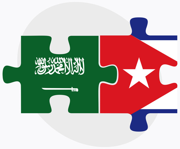 Saudi Arabia and Cuba Flags - Vector, Image