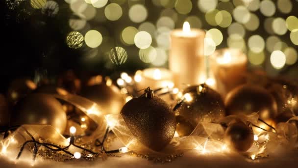 Golden Christmas background - Materiał filmowy, wideo
