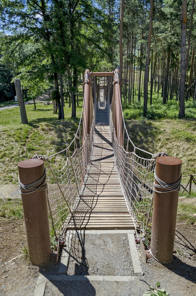 Primo piano del ponte di corda all'antica fortezza Tsari Mali grad
 - Foto, immagini
