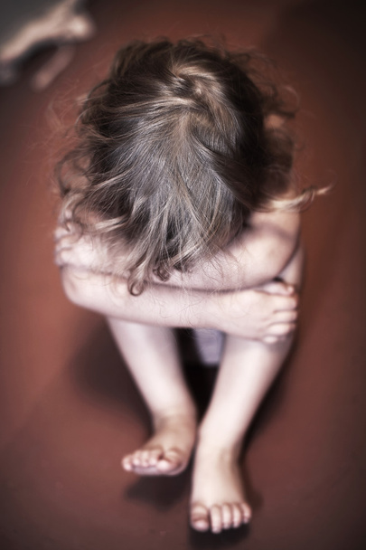 Crying sad little girl - Фото, изображение