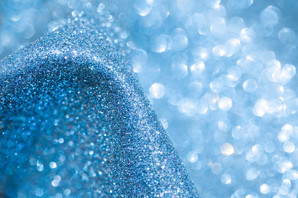 Blue shiny bokeh winter christmas abstract background - Photo, image