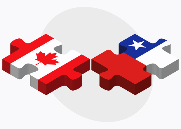 Kanada i Chile flagi - Wektor, obraz
