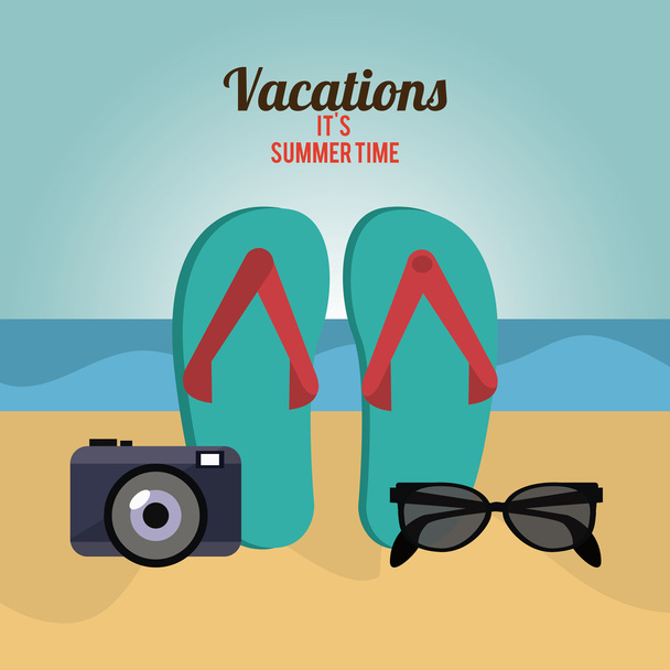 Vacations and travel design - Vector, Image