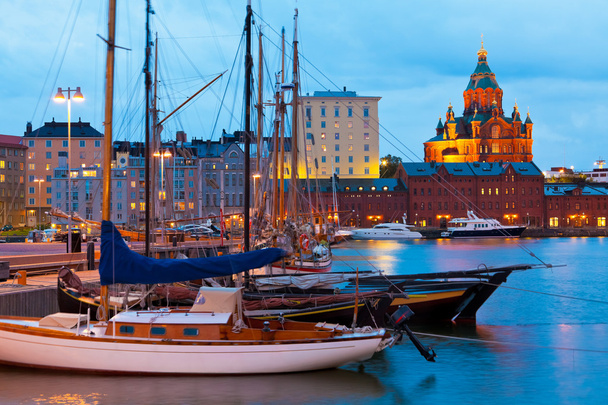 Evening scenery of the Old Port in Helsinki, Finland - Foto, Imagem