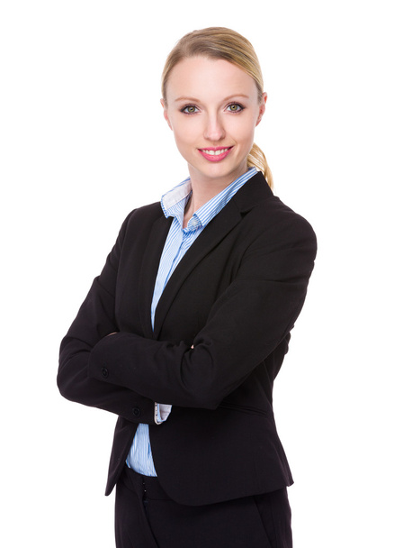 Young caucasian businesswoman in business suit - Fotó, kép