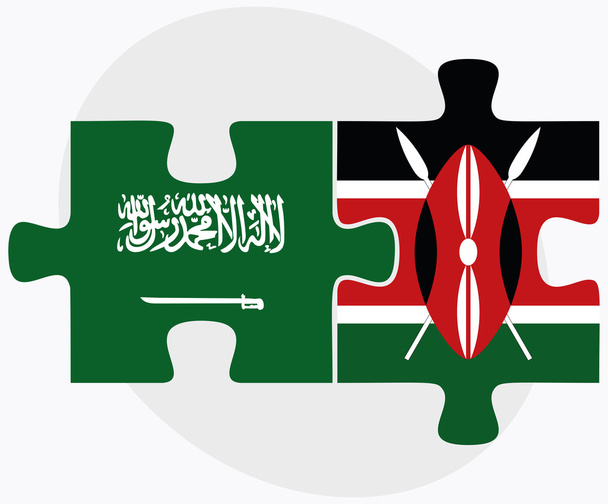 Saoedi-Arabië en Kenia vlaggen - Vector, afbeelding