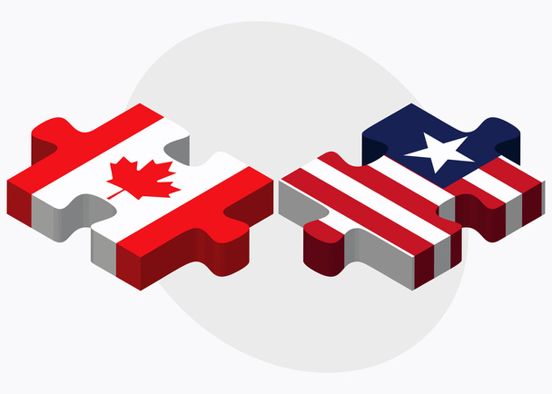 Canada en Liberia vlaggen - Vector, afbeelding