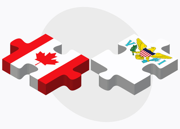 Canada and Virgin Islands (U.S.) Flags - Vector, Image