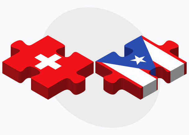 İsviçre ve Porto Riko bayraklarını - Vektör, Görsel