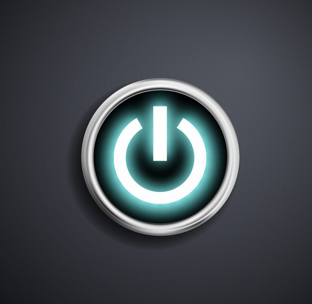 Round power button. - Vector, Image
