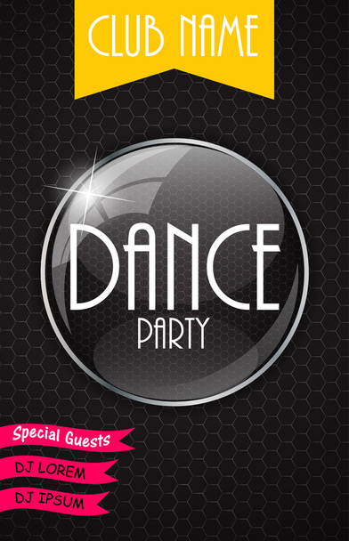 Vertical Dance Party Flyer Background with Place for Your Text. - Vector, Image