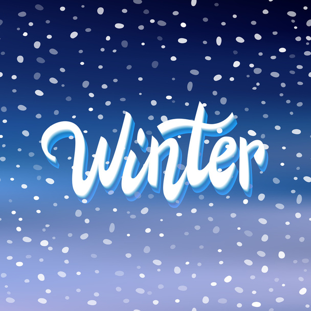 Winter handwritten text - Vektor, kép