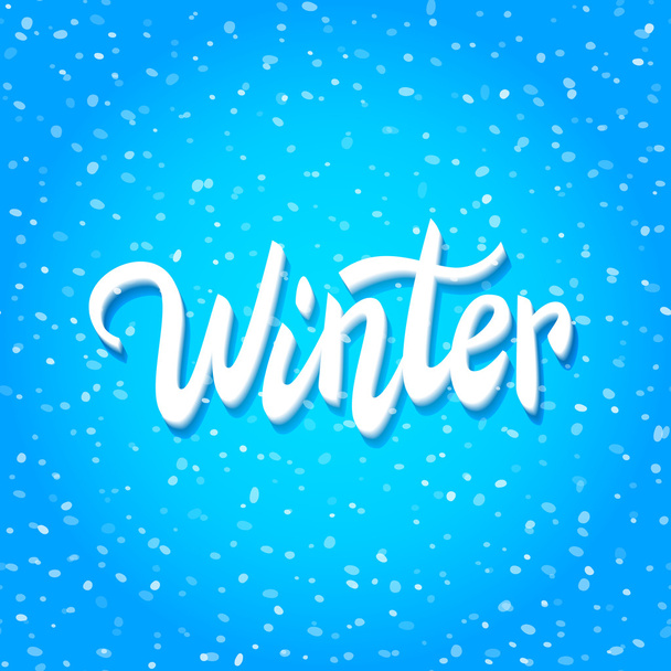 Winter handwritten text - Вектор,изображение
