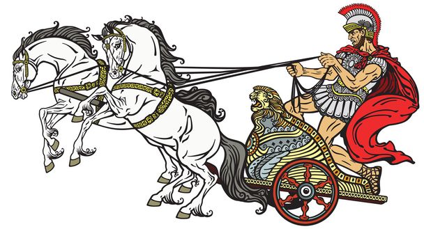 Romeinse oorlog strijdwagen - Vector, afbeelding