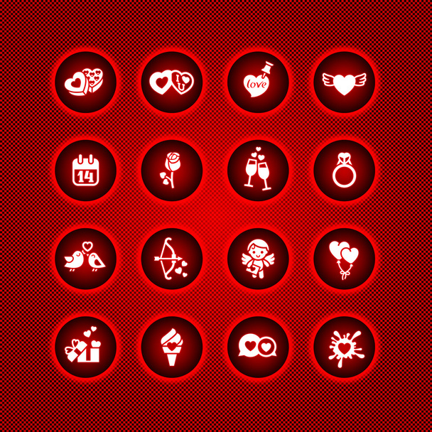 Set valentine's day icons, vector signs - Vector, Image