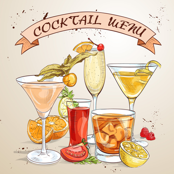 Contemporary Classics Cocktails Menu - Vector, Imagen