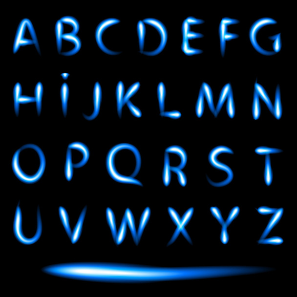 Set of neon letters - Vetor, Imagem