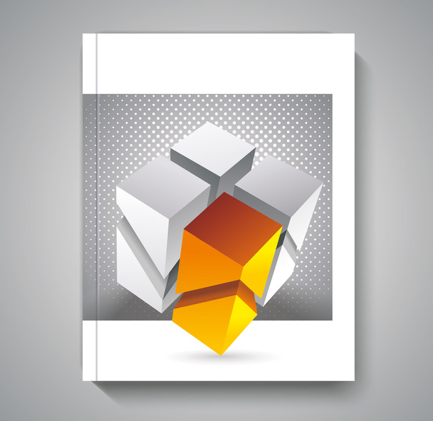 Vector brochure template design with 3d cubes elements. - Vector, imagen