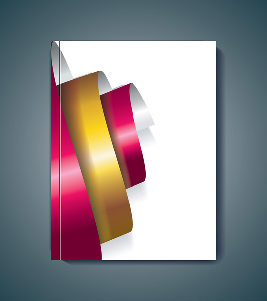 Brochure cover design spiral elements, vector template - Vector, afbeelding