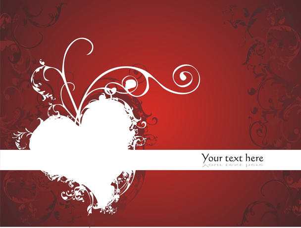 Vector de corazón rojo floral
 - Vector, imagen
