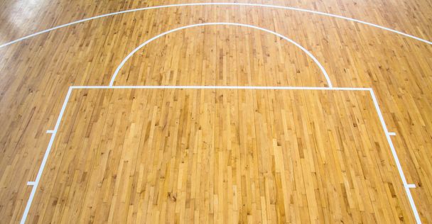 ξύλινο πάτωμα γήπεδο μπάσκετ - Φωτογραφία, εικόνα
