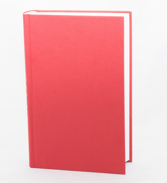 leeres rotes Hardcover-Buch isoliert auf weißem Hintergrund - Foto, Bild