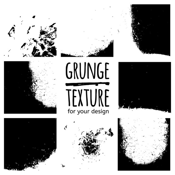 Grunge black textures - Vector, Image