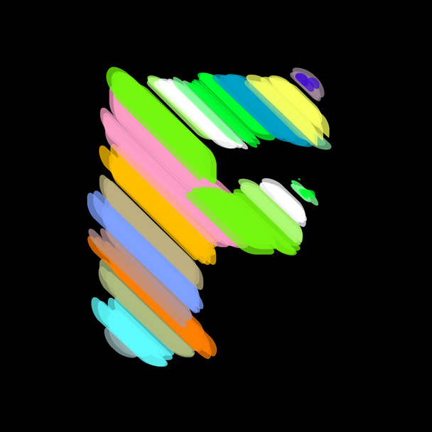 Abstrakteja värikkäitä aakkosia. Kirjain F
. - Vektori, kuva
